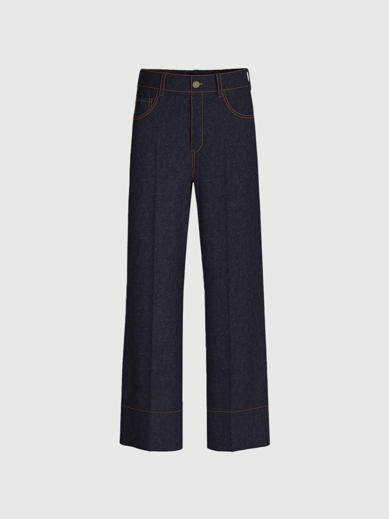 Emme Marella Jeans dritto stretch Donna Kentia Blu notte 2525186021200 001 EMME MARELLA 