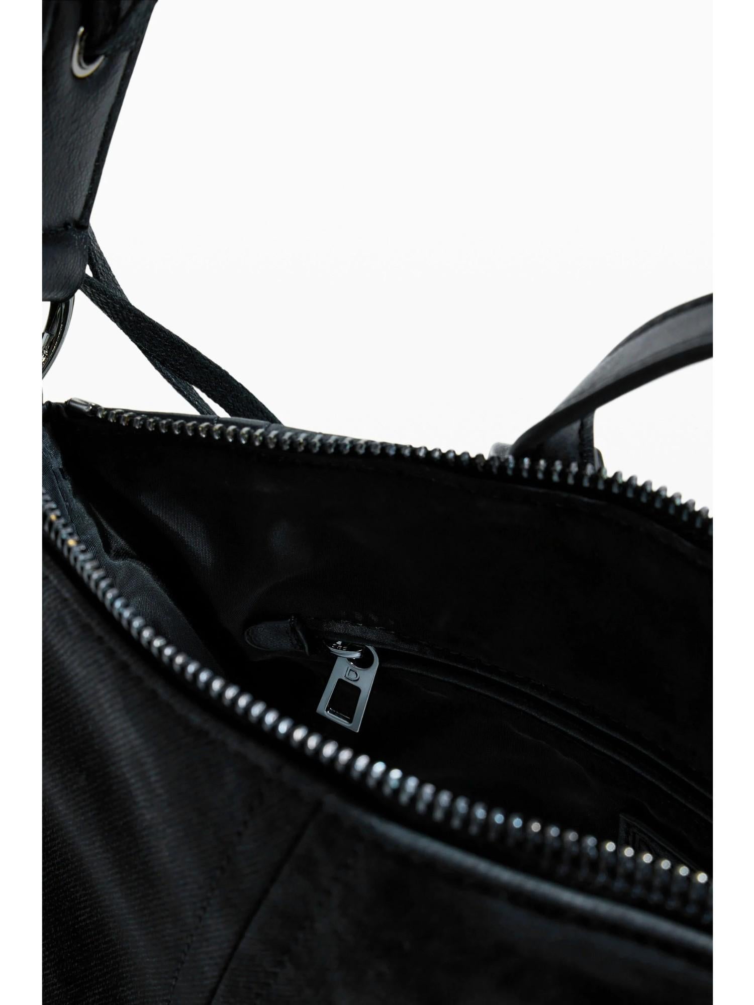 Desigual Zaino effetto pelle corsetto piccolo Donna Nero 25WAKP12 2000 DESIGUAL 