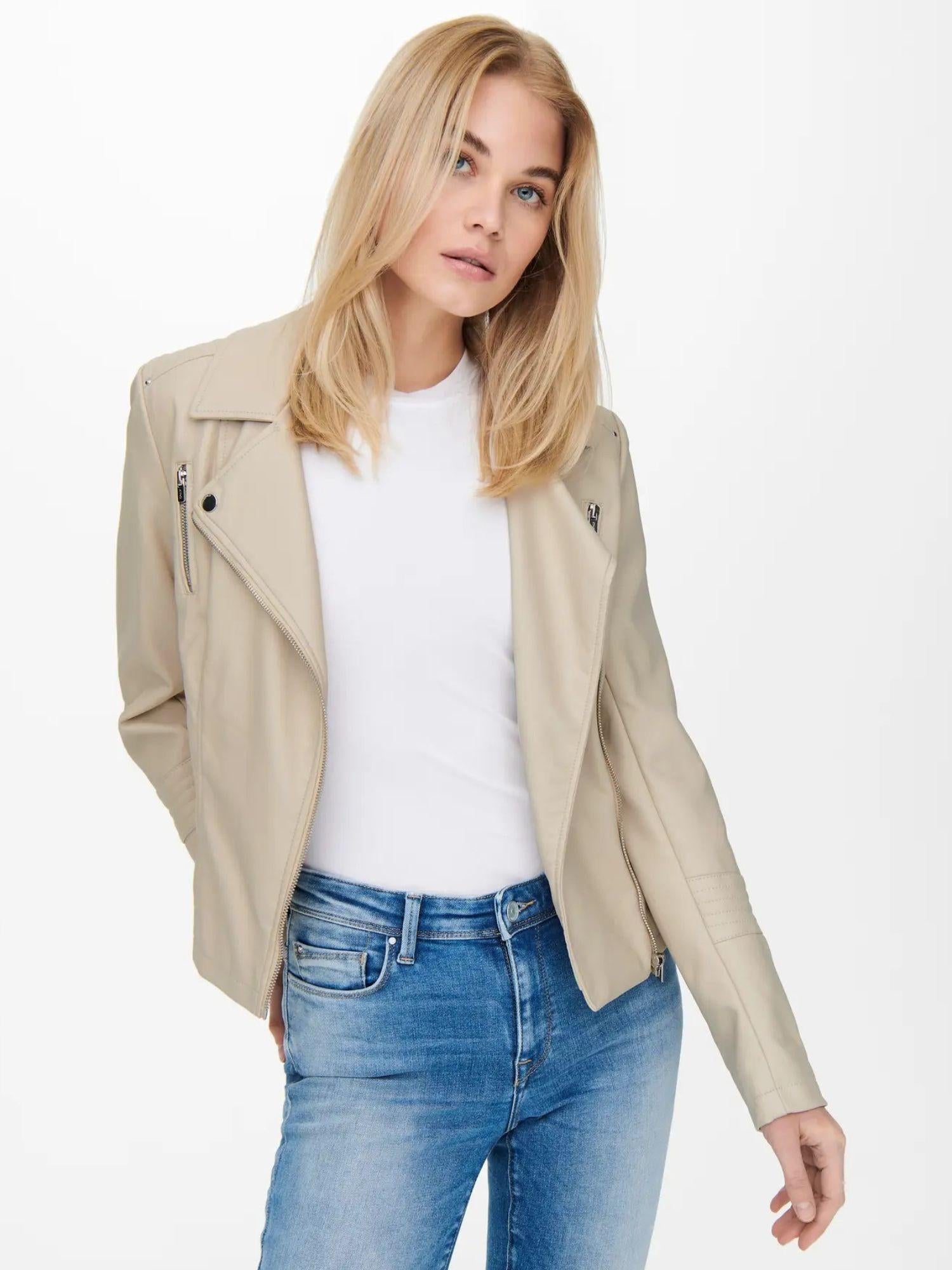 Only Giubbino Donna Gemma Beige 15153079 Silver Lining ONLY 