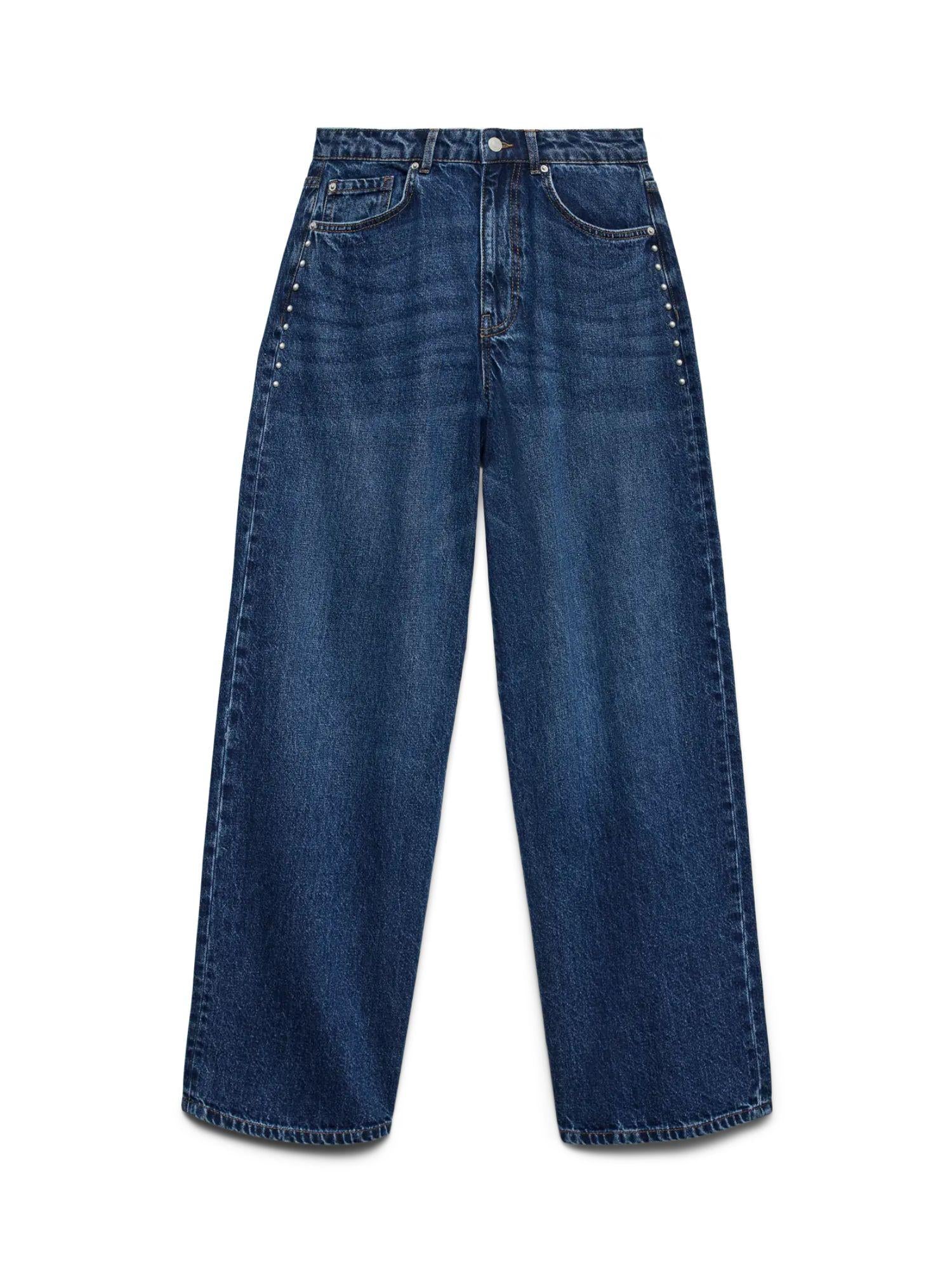 Vero Moda Jeans Donna Rae Wide Fit Dark Blue Denim 10336550 Dark Blue Denim VERO MODA 