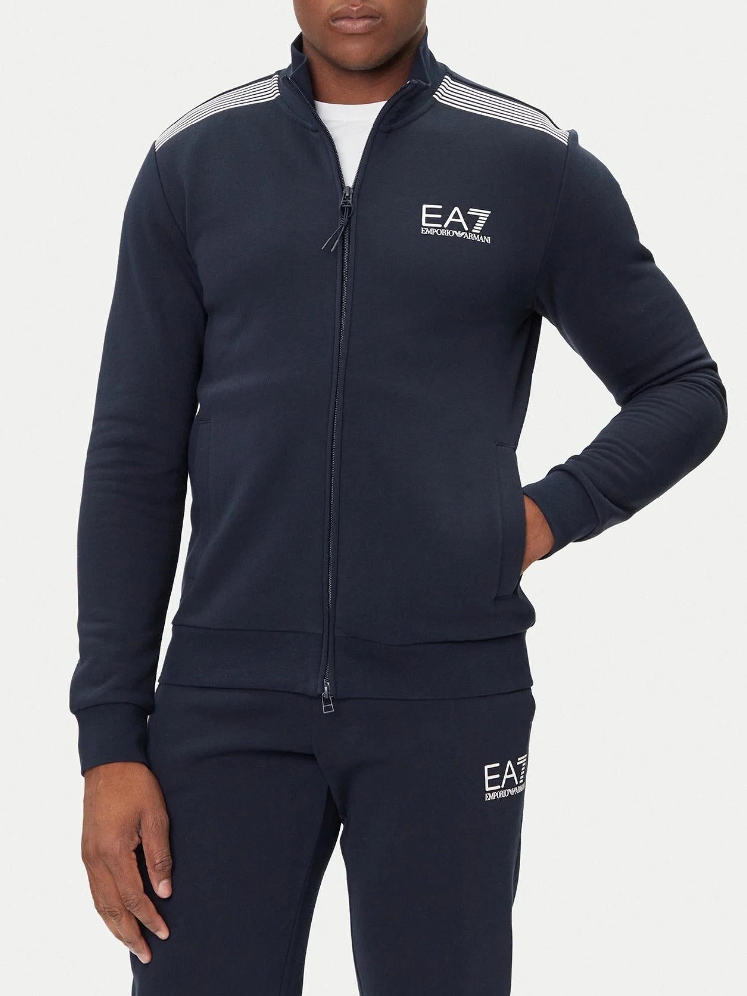 EA7 Emporio Armani Tuta Uomo con zip Blu Slim Fit 7M000966 AF10377 UB102 EA7 EMPORIO ARMANI 
