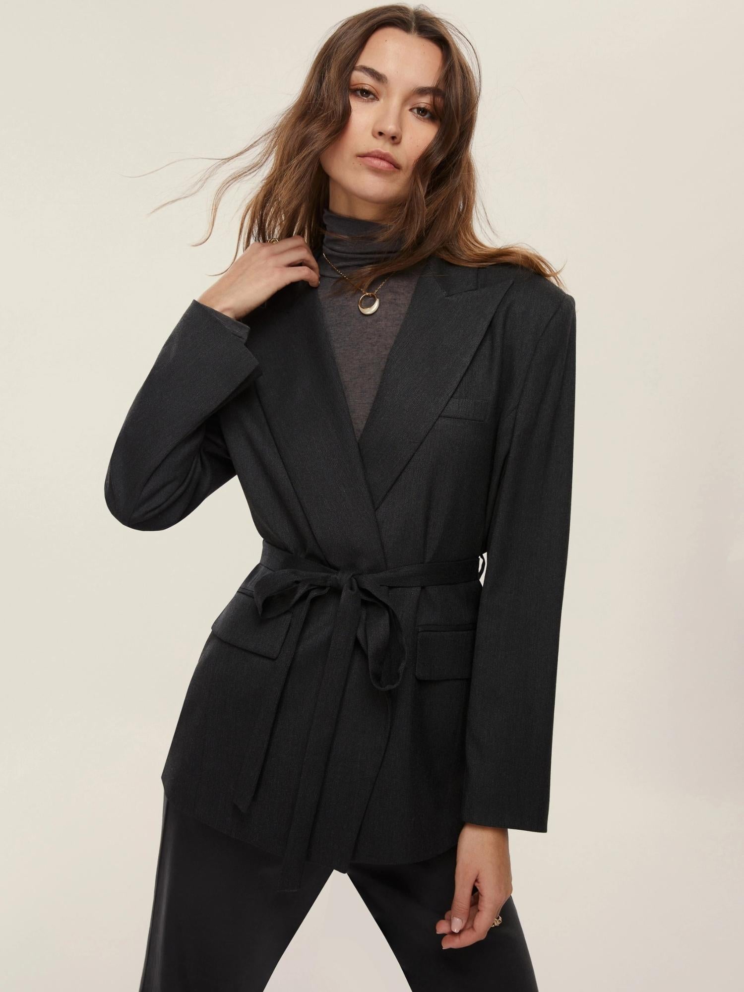 Emme Marella Blazer con cintura Donna Val Antracite 2525046151200 005 EMME MARELLA 