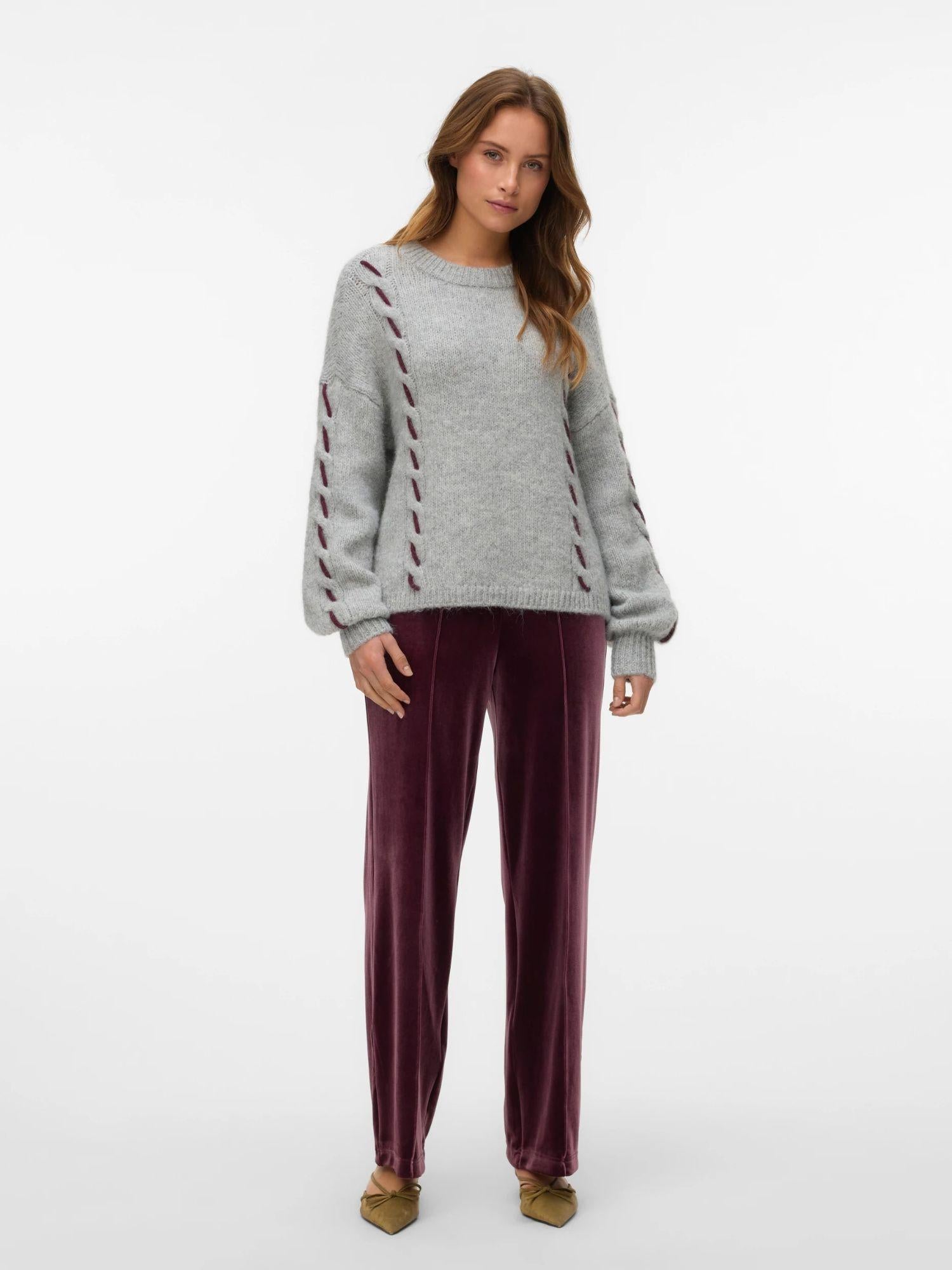 Vero Moda Maglione Donna Ilina Light Grey Melange 10334866 Light Grey Melange VERO MODA 
