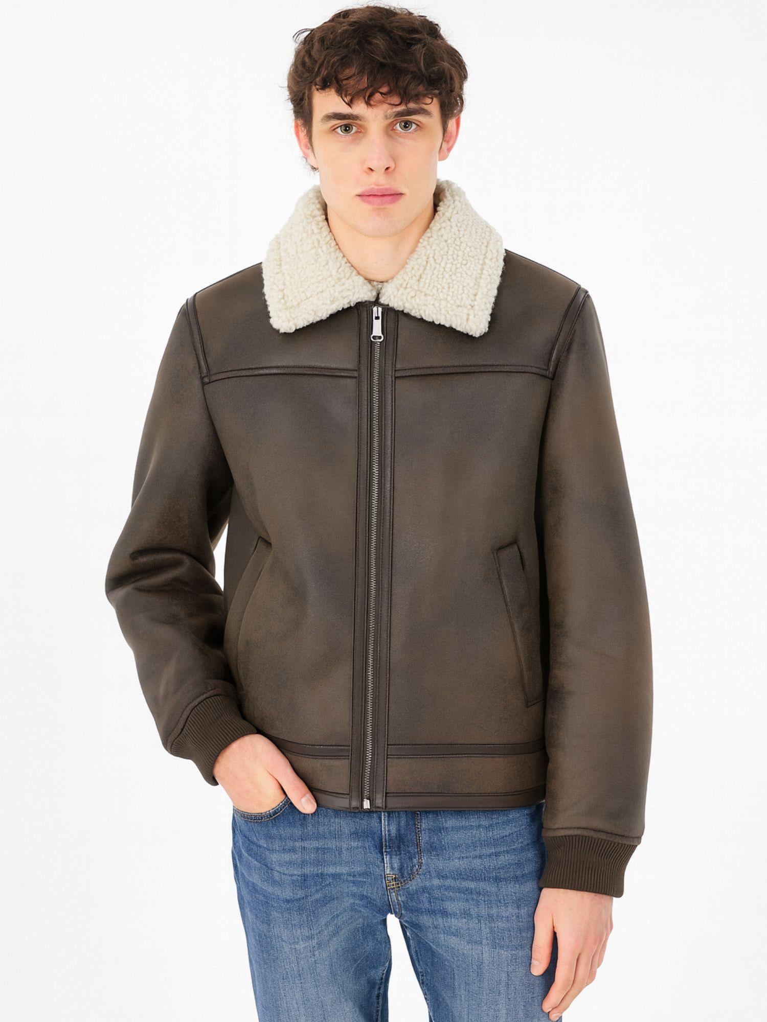 MClassics Giacca Invernale Uomo Aviatore Shearling Marrone P9340024 MORO MCLASSICS 