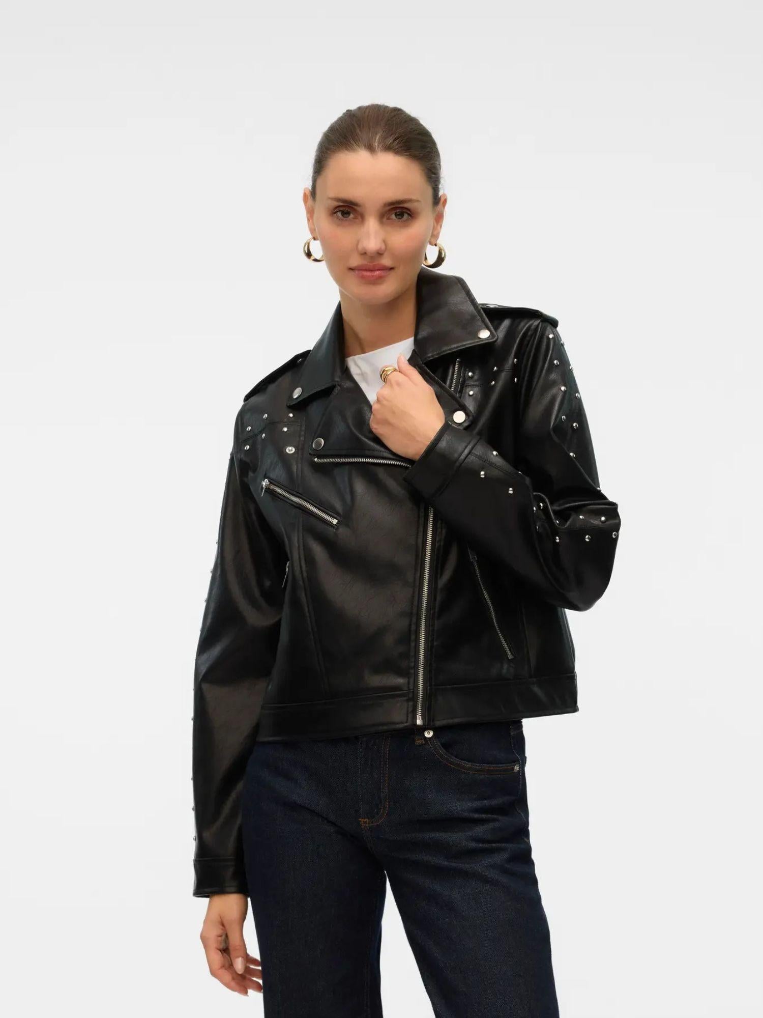Vero Moda Giacca Biker Donna Ramon Nera 10336119 Black VERO MODA 