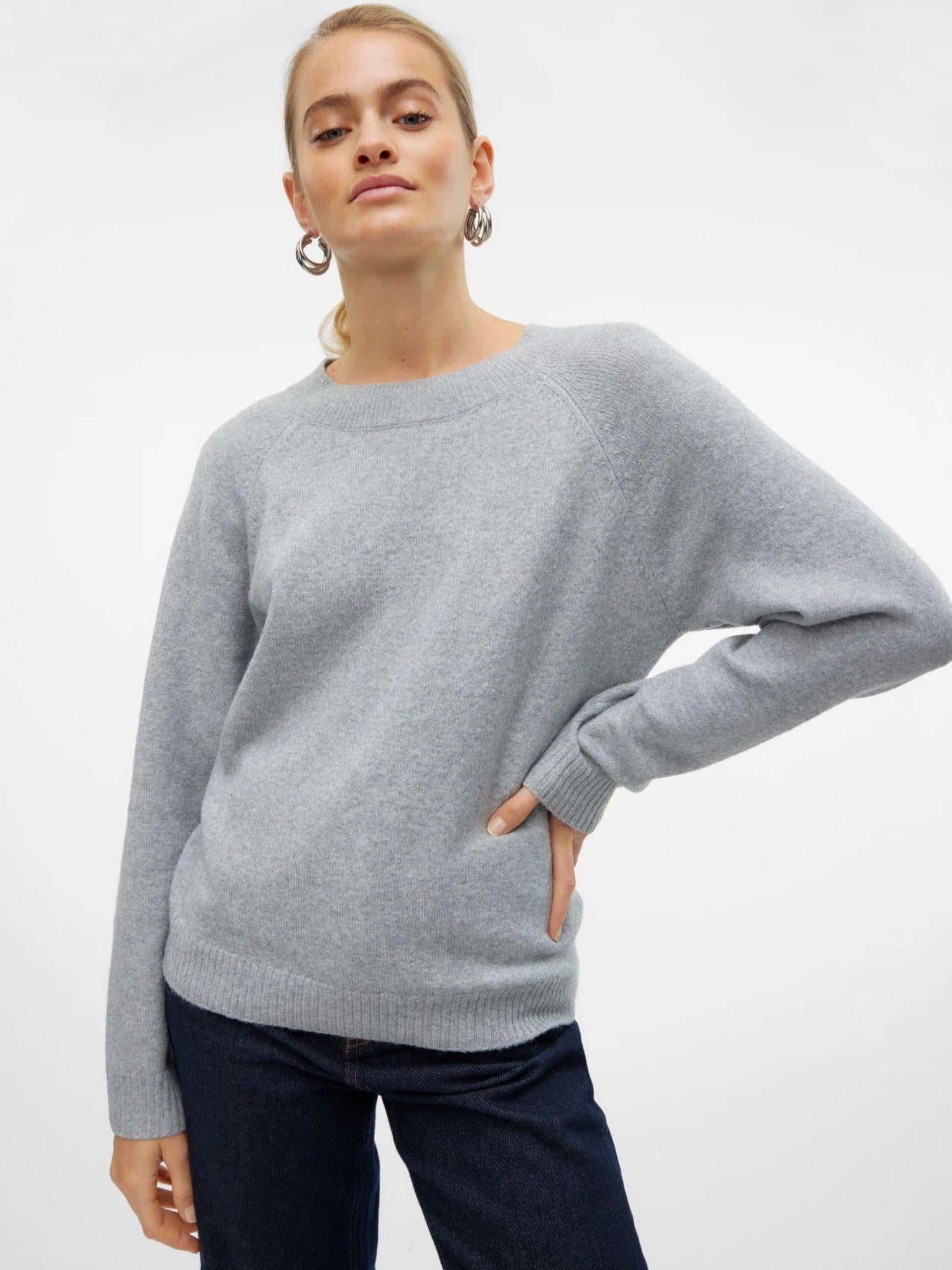 Vero Moda Maglione Donna Doffy Grigio Chiaro 10201022 Light Grey Melange VERO MODA 