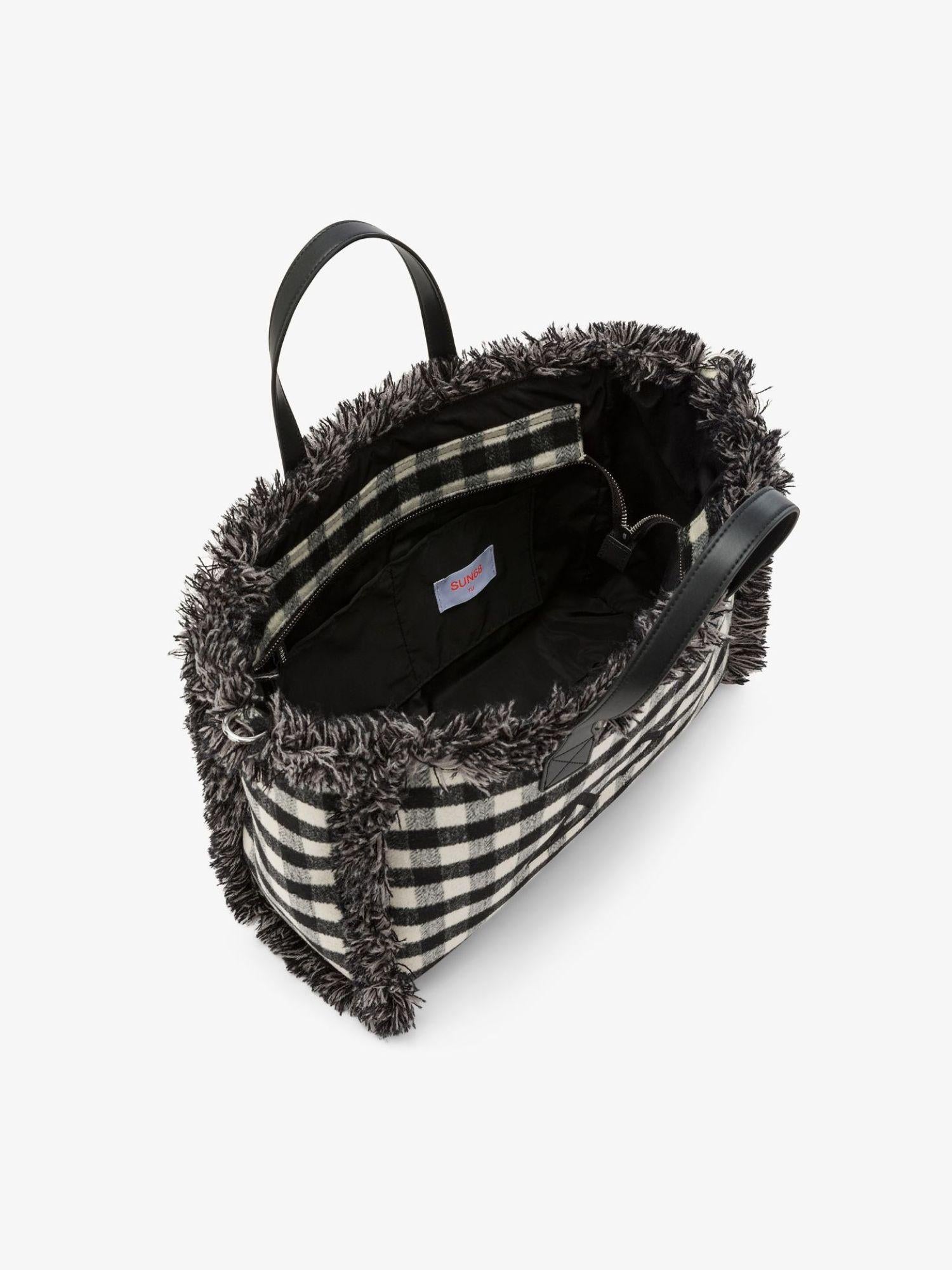 Sun68 Borsa Donna Cali Midi Tartan Nero X45213 11 SUN68 