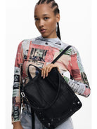 Desigual Zaino effetto pelle patch piccolo Donna Nero 25WAKP24 2000 DESIGUAL 