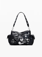 Desigual Borsa bowling effetto pelle lettere media Donna Nero 25WAXPA6 2000 DESIGUAL 