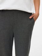 Vero Moda Pantaloni Donna Maya A Vita Media Nero Grey Melange 10331956 Black GREY MELANGE VERO MODA 