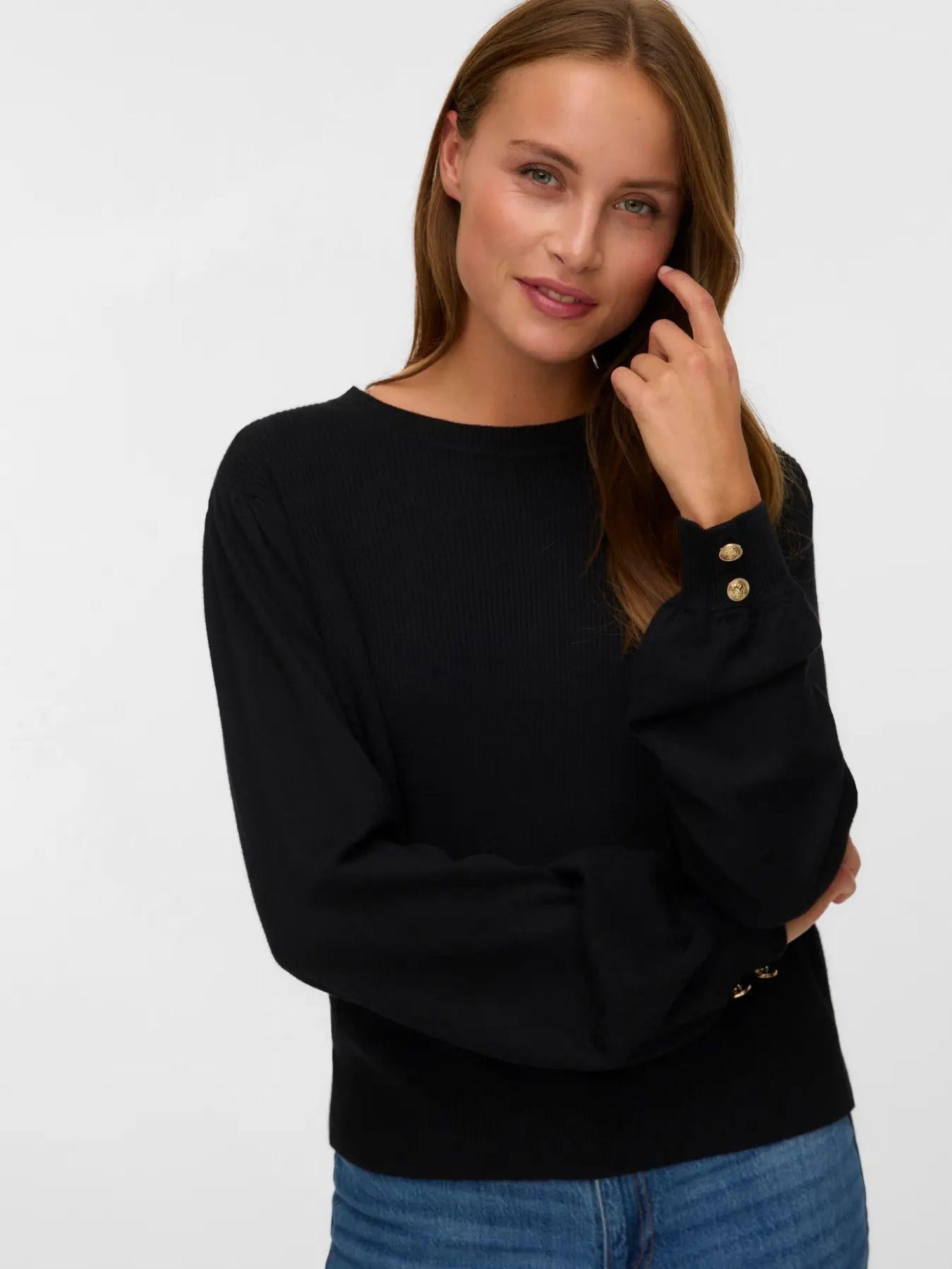Vero Moda Maglione Donna Hollykaris Nero 10331441 Black VERO MODA 