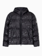 EA7 Emporio Armani Giacca Imbottita con Cappuccio Uomo Stampa Logo All-Over Nero 7M000697 AF15969 UC001 EA7 EMPORIO ARMANI 