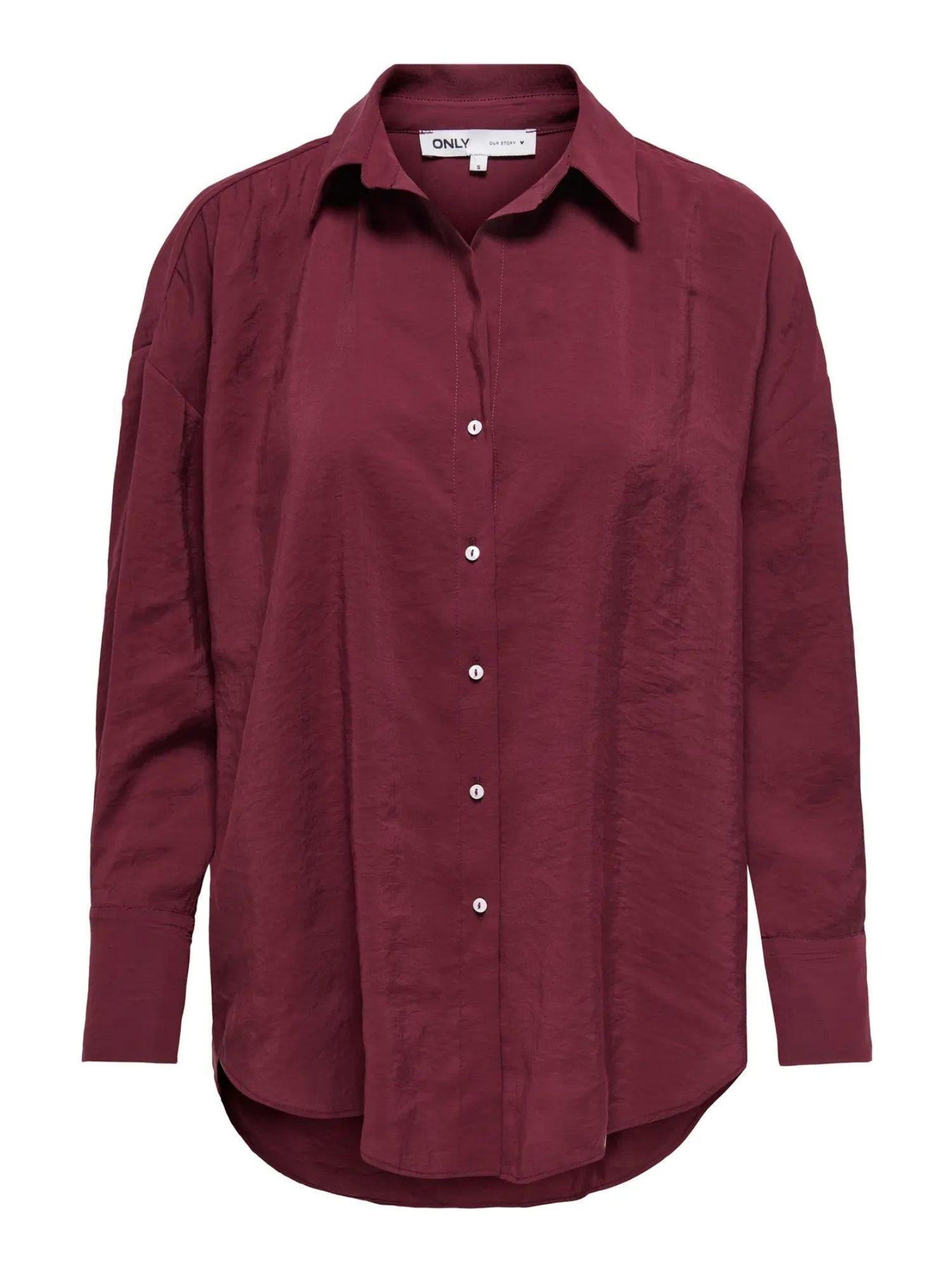 Only ONLZAZIMA Camicia Donna Burgundy 15272523 Burgundy ONLY 