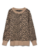 Vero Moda Maglione Lungo Donna Nancy Silver Mink Black Leo 10331450 Silver Mink W. BLACK LEO VERO MODA 