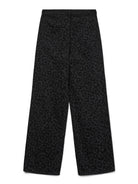 Vero Moda Jeans Donna Tessa A Vita Alta Wide Leg Fit Black Denim Leopard 10336058 Black VERO MODA 