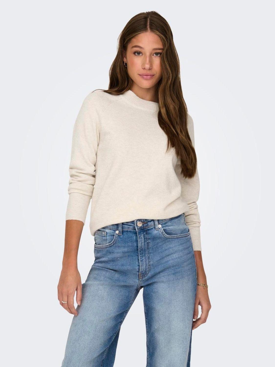 Only Pullover Donna Rica Beige 15204279 Birch ONLY 