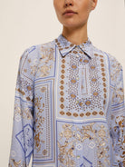 Emme Marella Camicia in twill di viscosa stampata Donna Brunico Azzurro 2525116034200 004 EMME MARELLA 