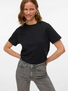 Aware T-Shirt Donna Awnaima Nero 10294544 Black VERO MODA 