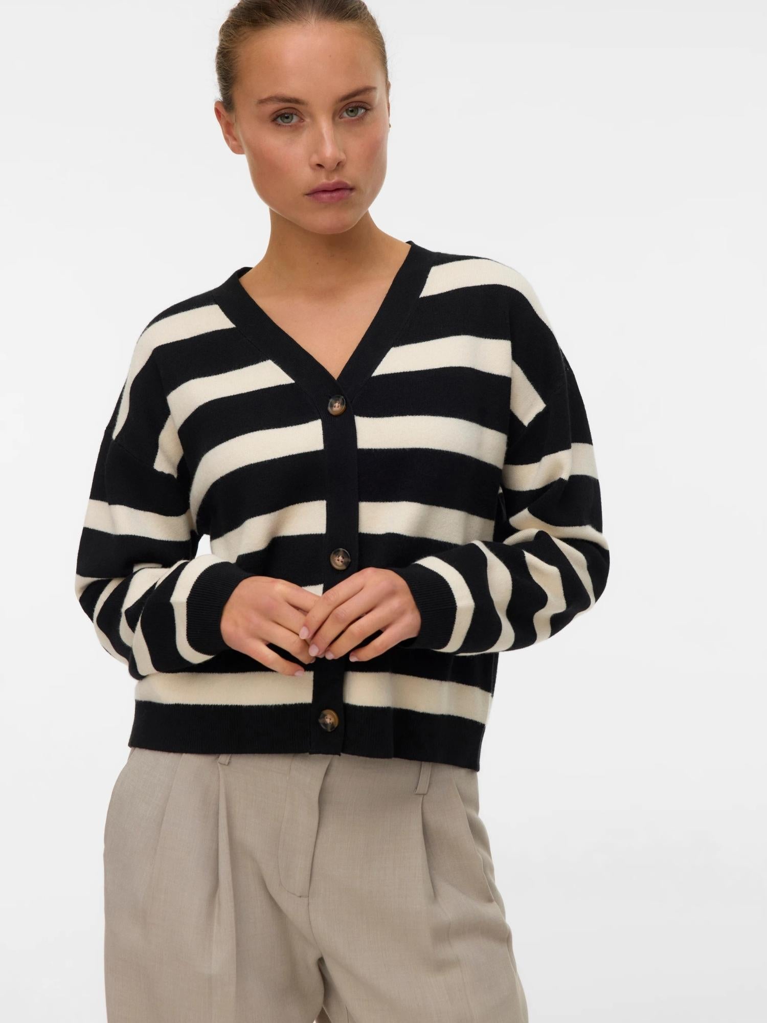 Vero Moda Cardigan In Maglia Donna Saba Nero Birch 10331794 Black BIRCH VERO MODA 