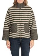 Diana Gallesi Cardigan Donna Verde Militare e Beige M197J004927N A1 DIANA GALLESI 