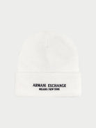 Armani Exchange Cappello Uomo Bianco Beanie Milano New York XM001637 AF16950 U0009 ARMANI EXCHANGE 