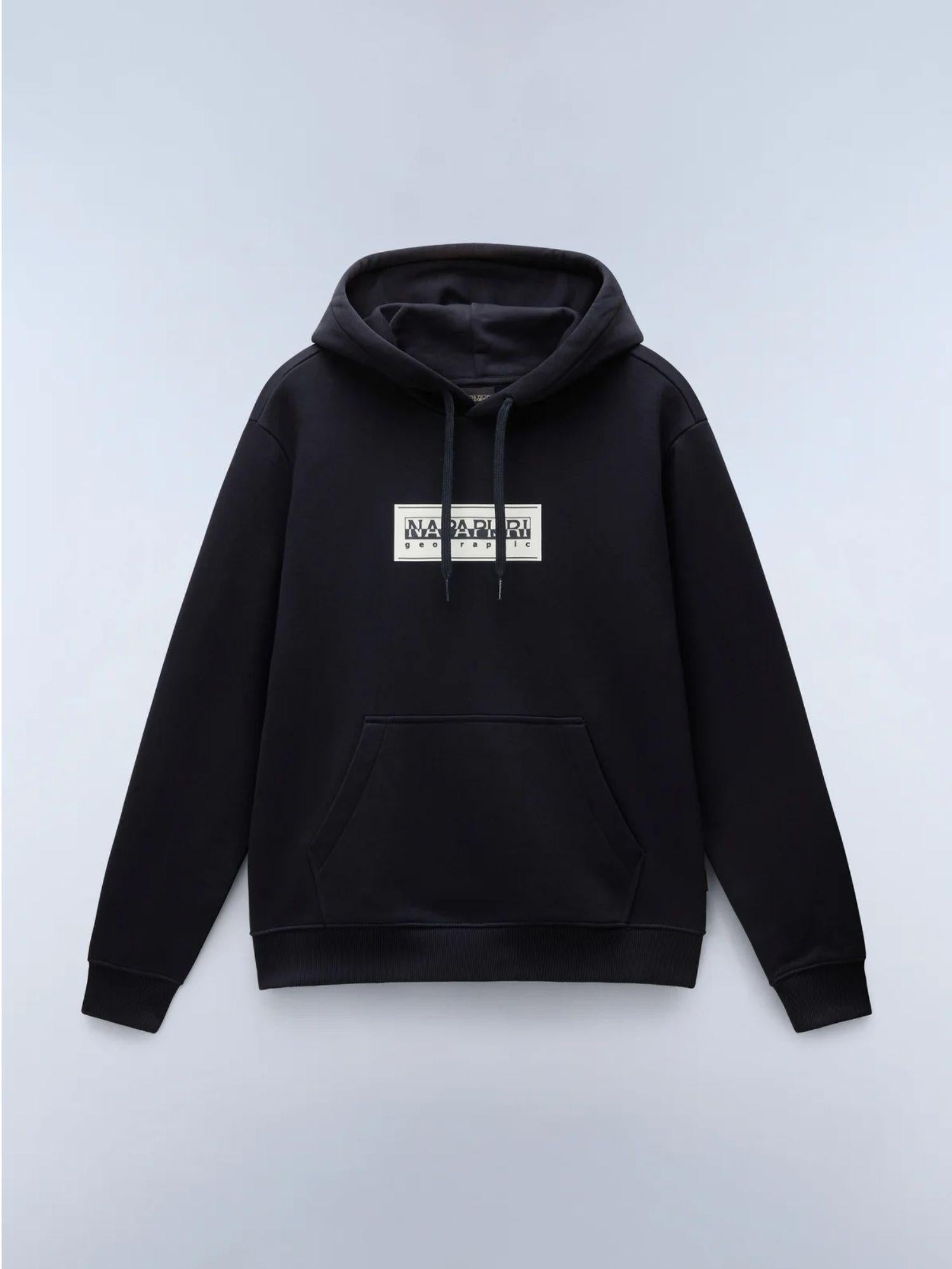 Napapijri Felpa Nera Con Cappuccio Box Logo Da Uomo NP0A4I19 041 NAPAPIJRI 