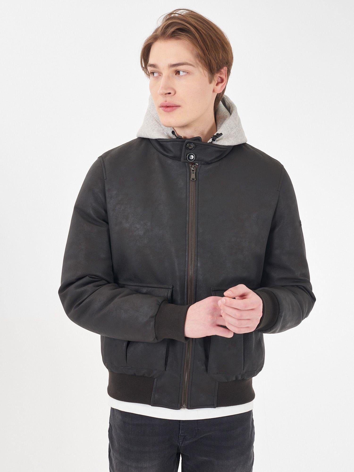 Yes Zee Giubbino Uomo Bomber Marrone Testa di Moro J830 B900 0215 YES ZEE 