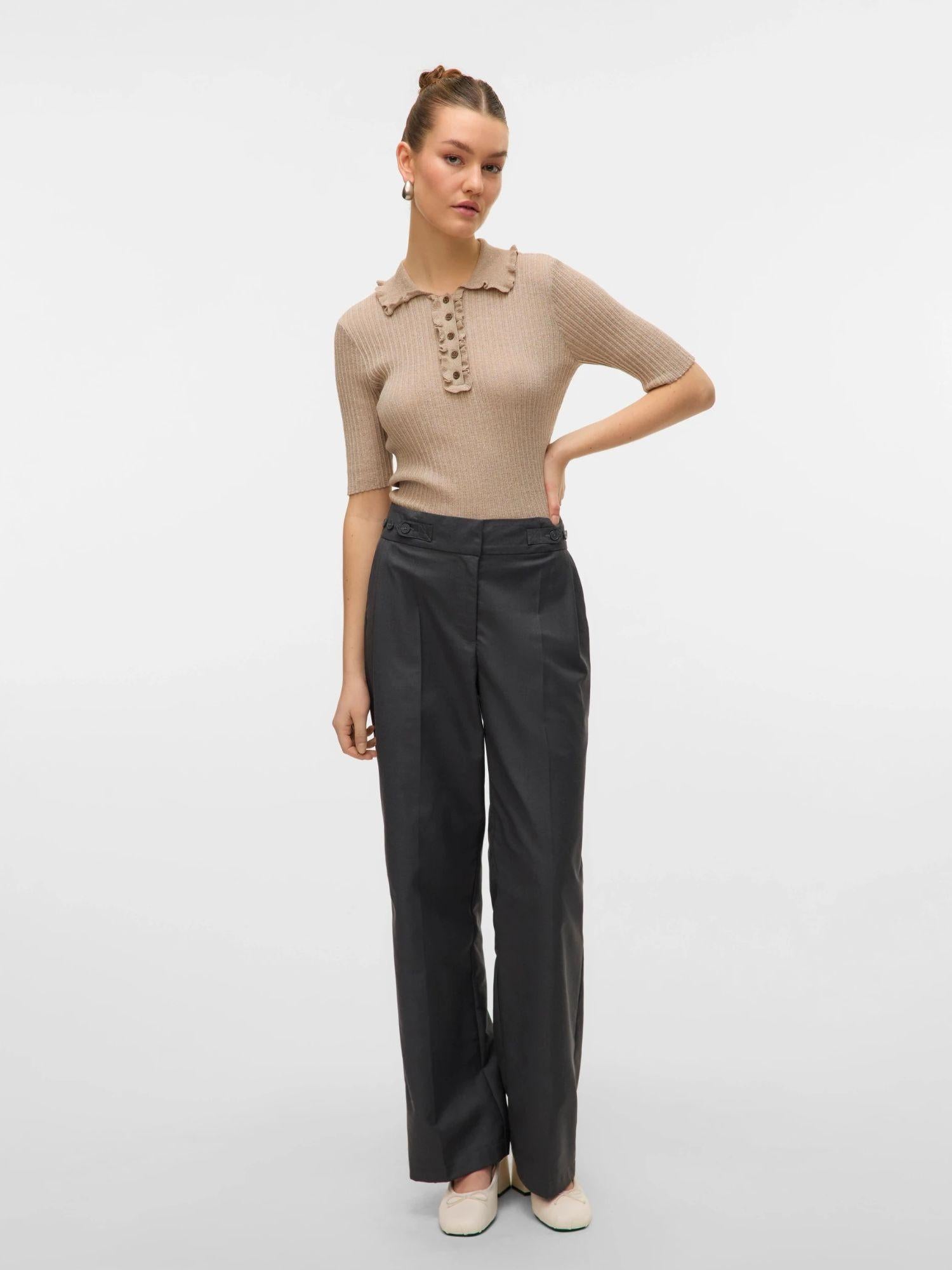 Vero Moda Pantaloni Formali Donna Nikki Dark Grey Melange 10332058 Dark Grey Melange VERO MODA 