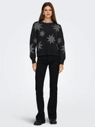 Only Pullover Donna Rosie Nero 15328250 Black Silver Glitter ONLY 