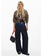 Desigual Maglione Minnie animalier Donna Marrone 25WWJF43 6001 DESIGUAL 