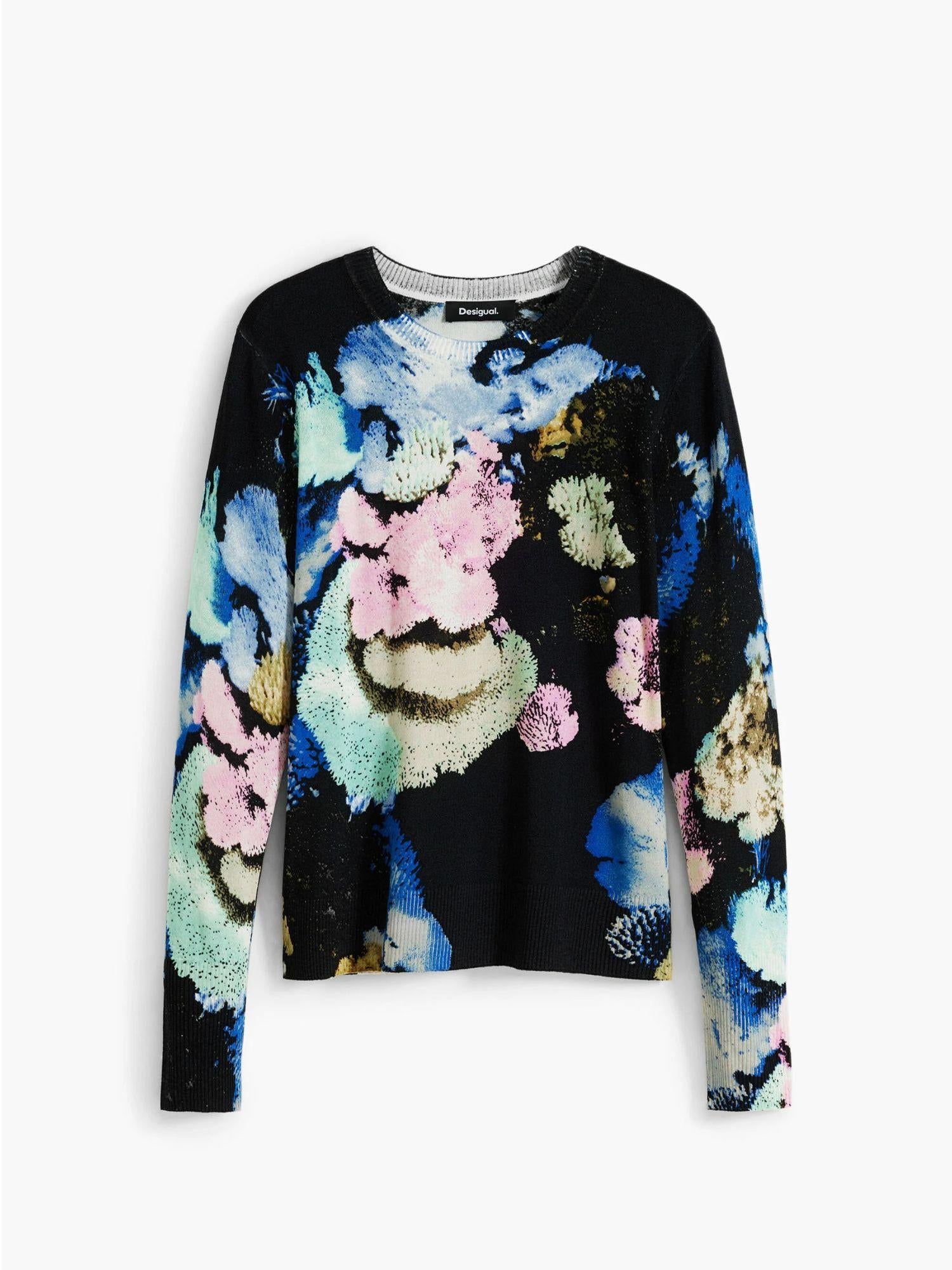 Desigual Maglione disegnato da Mr. Christian Lacroix Donna Blu 25WWJF46 5025 DESIGUAL 