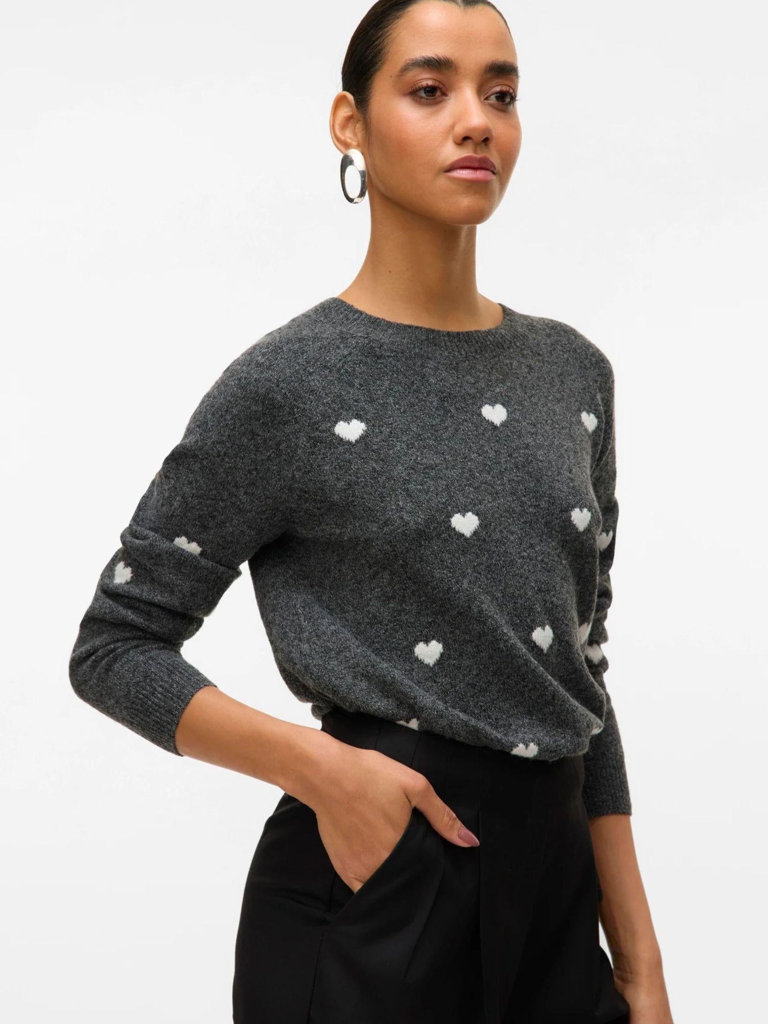 Vero Moda Maglione Donna Doffy Grigio Scuro 10330790 Dark Grey Melange VERO MODA 