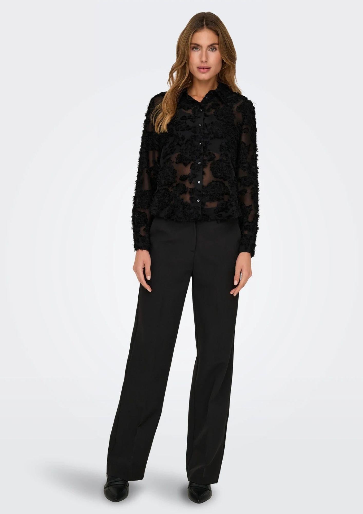 Jacqueline De Yong Camicia Donna Maya Nera 15332572 Black JACQUELINE DE YONG 