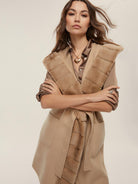 Emme Marella Gilet con cintura Donna Formosa Beige 2525276011200 002 EMME MARELLA 