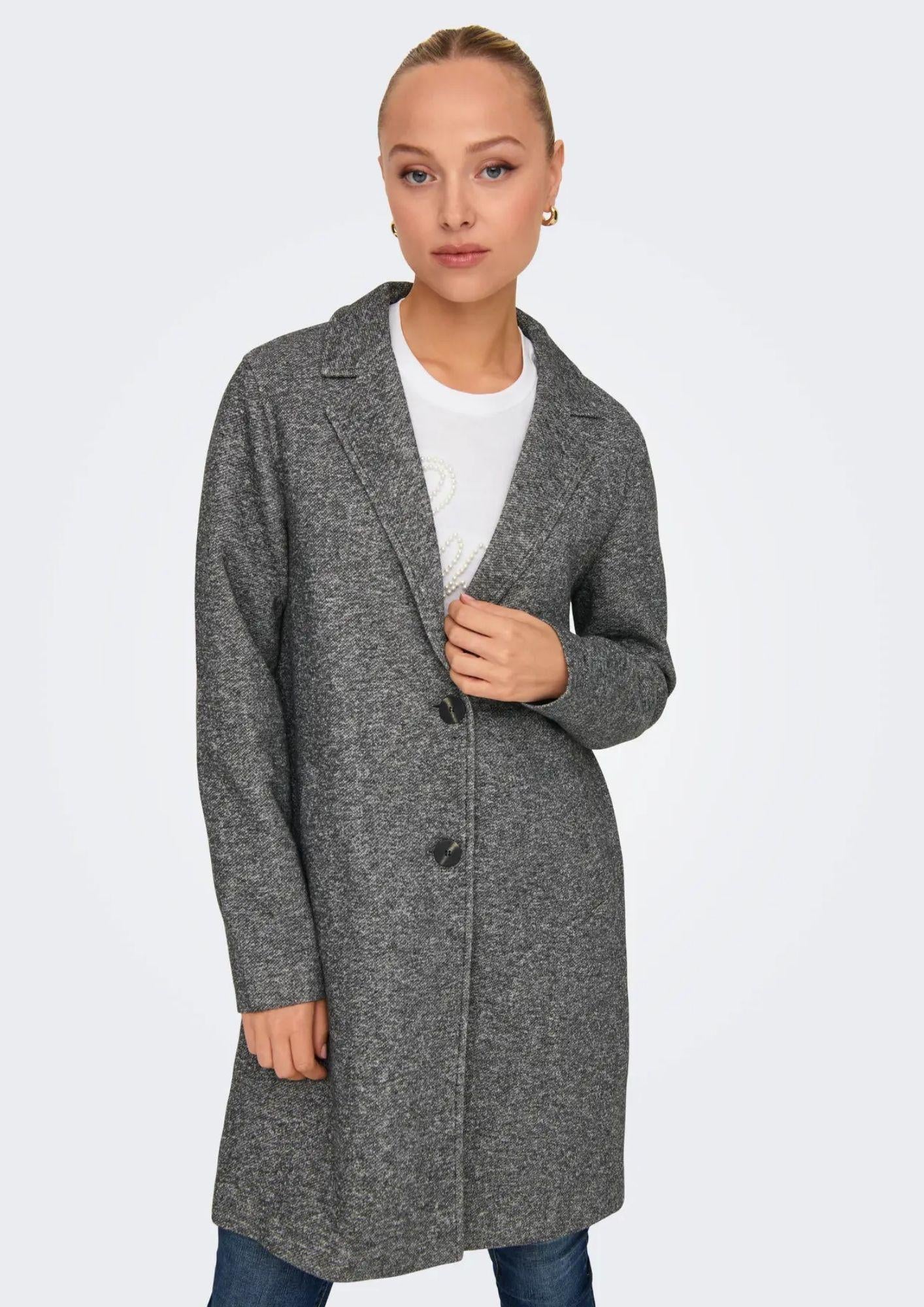 Only Cappotto Donna Sedona Grigio Scuro 15321862 Dark Grey Melange ONLY 