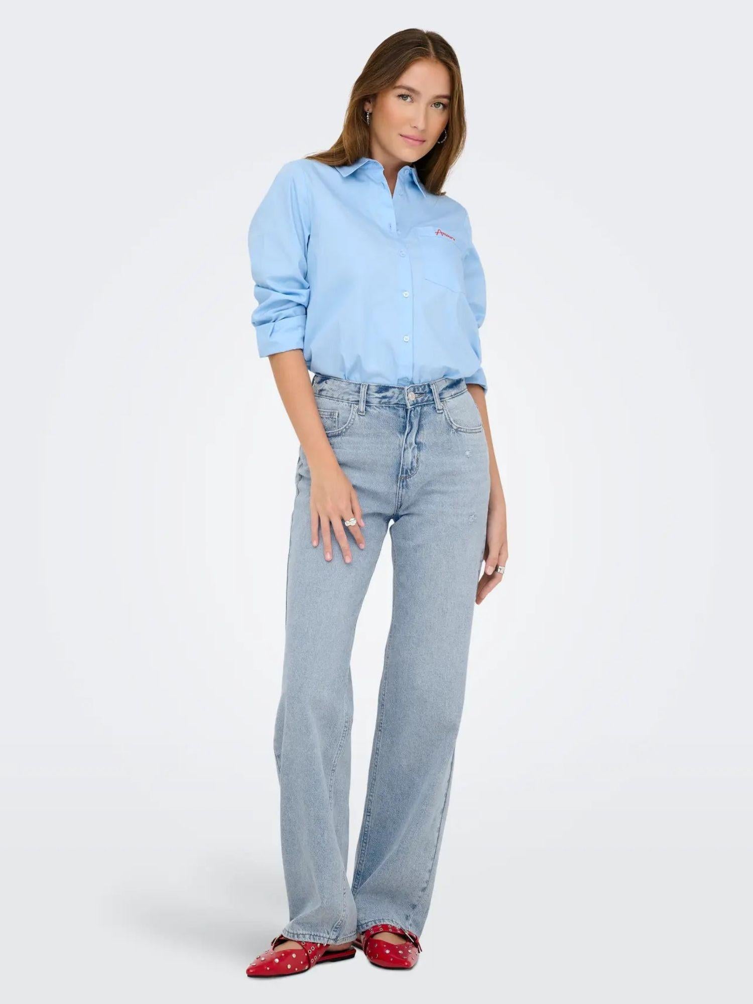 Only Jeans Donna Ella Blu Denim Chiaro 15337154 Light Blue Denim ONLY 