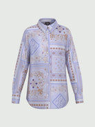 Emme Marella Camicia in twill di viscosa stampata Donna Brunico Azzurro 2525116034200 004 EMME MARELLA 