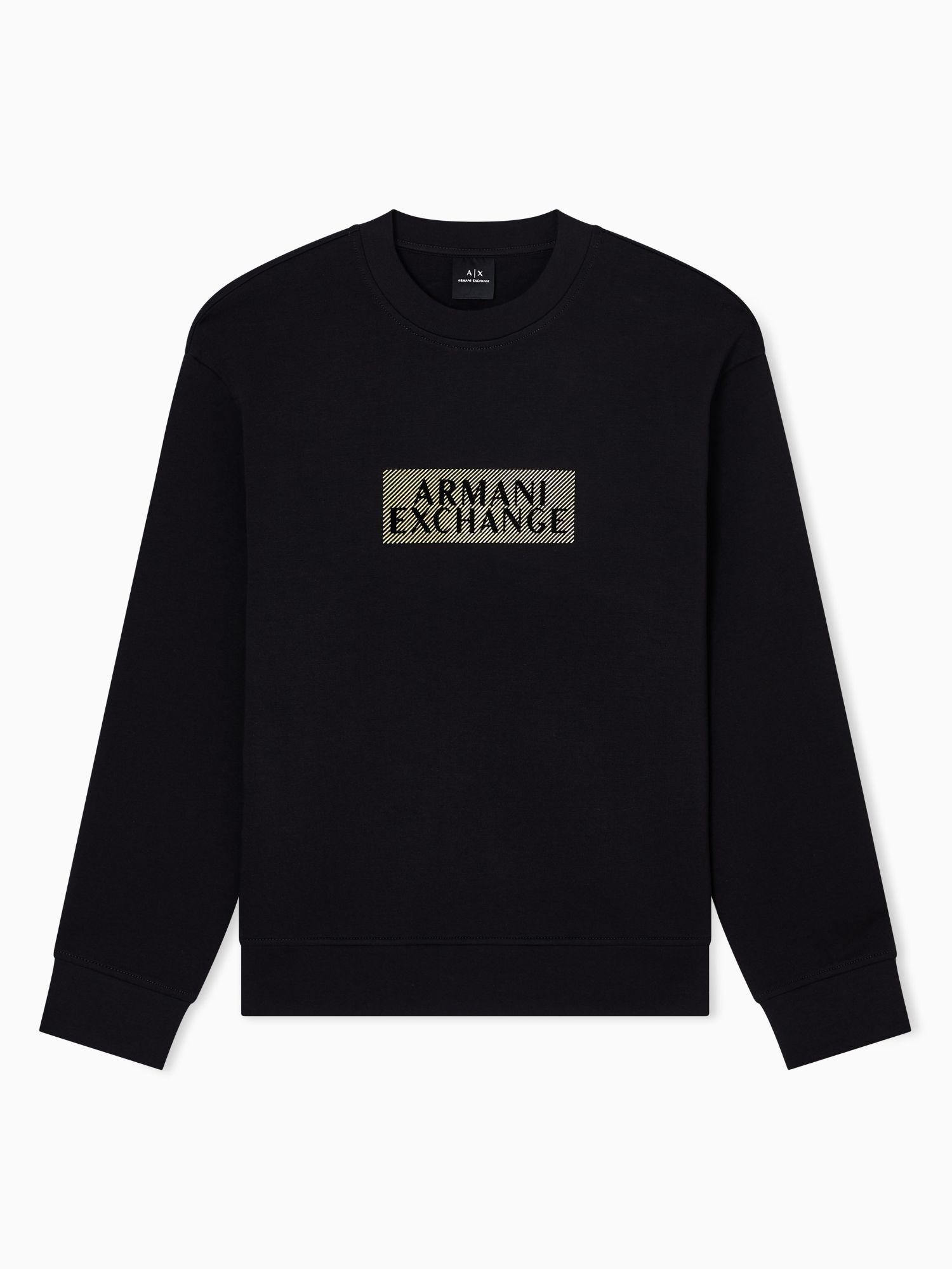 Armani Exchange Felpa Uomo Nera Girocollo in Cotone XM001892 AF10818 MC237 ARMANI EXCHANGE 