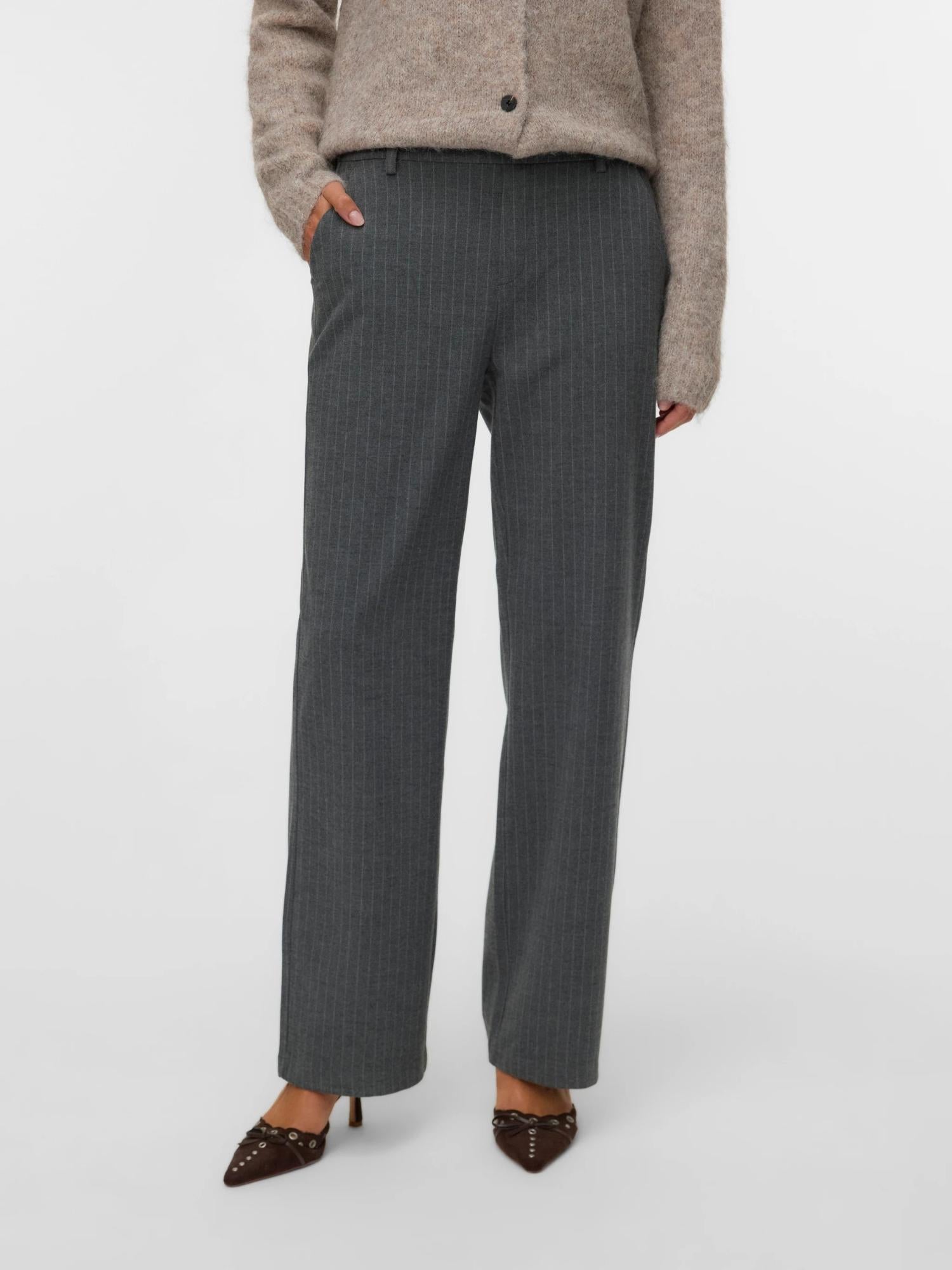 Vero Moda Pantalone Donna Maya Medium Grey Melange 10331930 Medium Grey Melange WHITE VERO MODA 