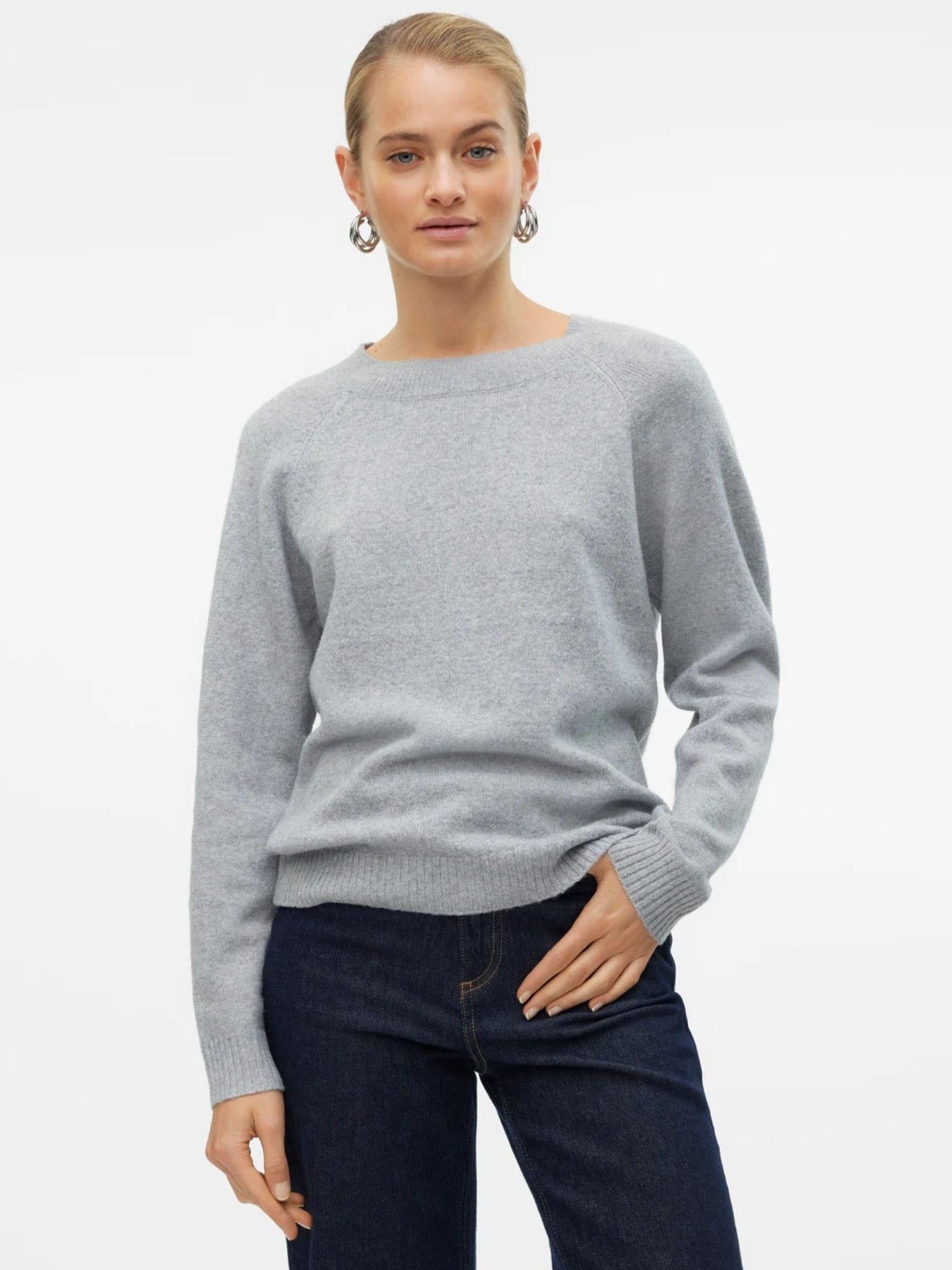 Vero Moda Maglione Donna Doffy Grigio Chiaro 10201022 Light Grey Melange VERO MODA 