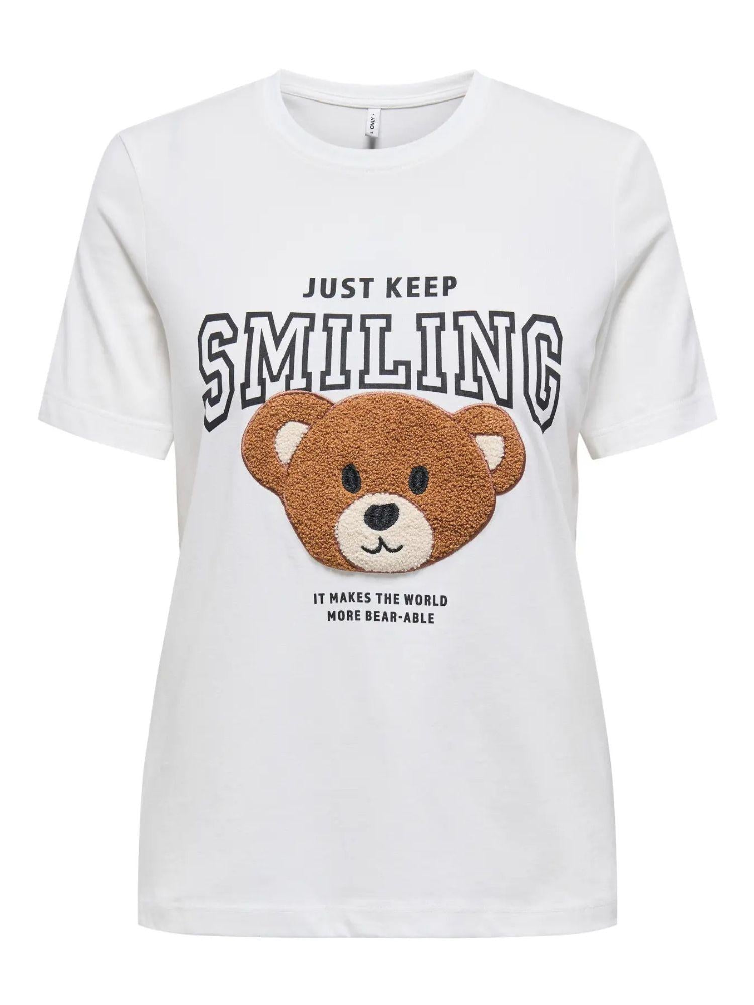 Only T-Shirt Donna Teresa Bianca 15316954 Cloud Dancer Perfect ONLY 