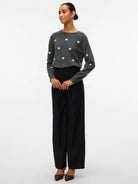 Vero Moda Maglione Donna Doffy Grigio Scuro 10330790 Dark Grey Melange VERO MODA 