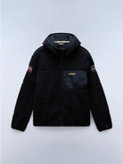 Napapijri Felpa In Pile Nera Con Cappuccio E Zip Yupik Da Uomo NP0A4GNS 041 NAPAPIJRI 
