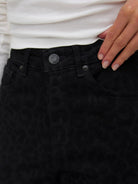 Vero Moda Jeans Donna Tessa A Vita Alta Wide Leg Fit Black Denim Leopard 10336058 Black VERO MODA 