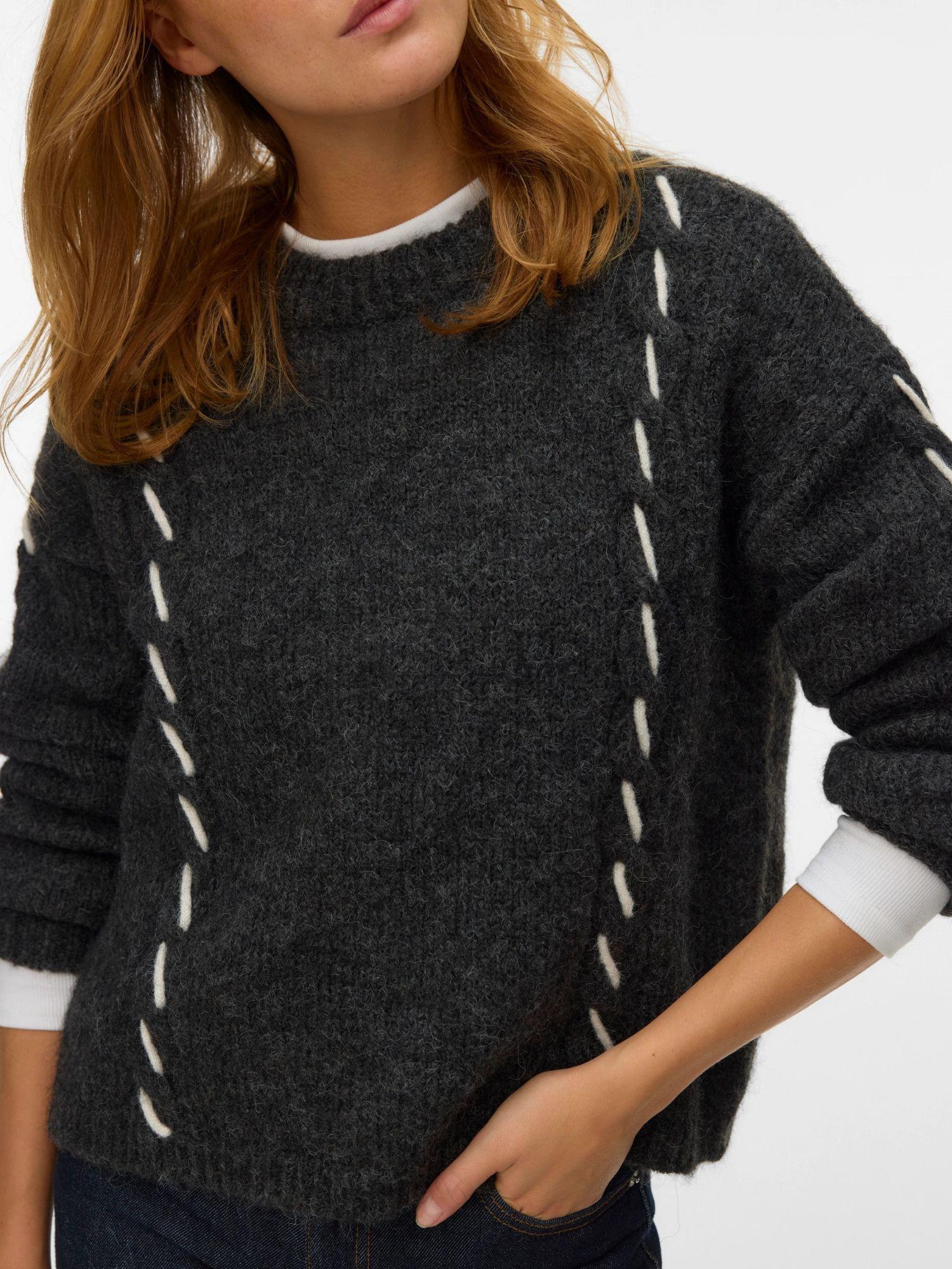 Vero Moda Maglione Donna Ilina Dark Grey Melange 10334866 Dark Grey Melange VERO MODA 