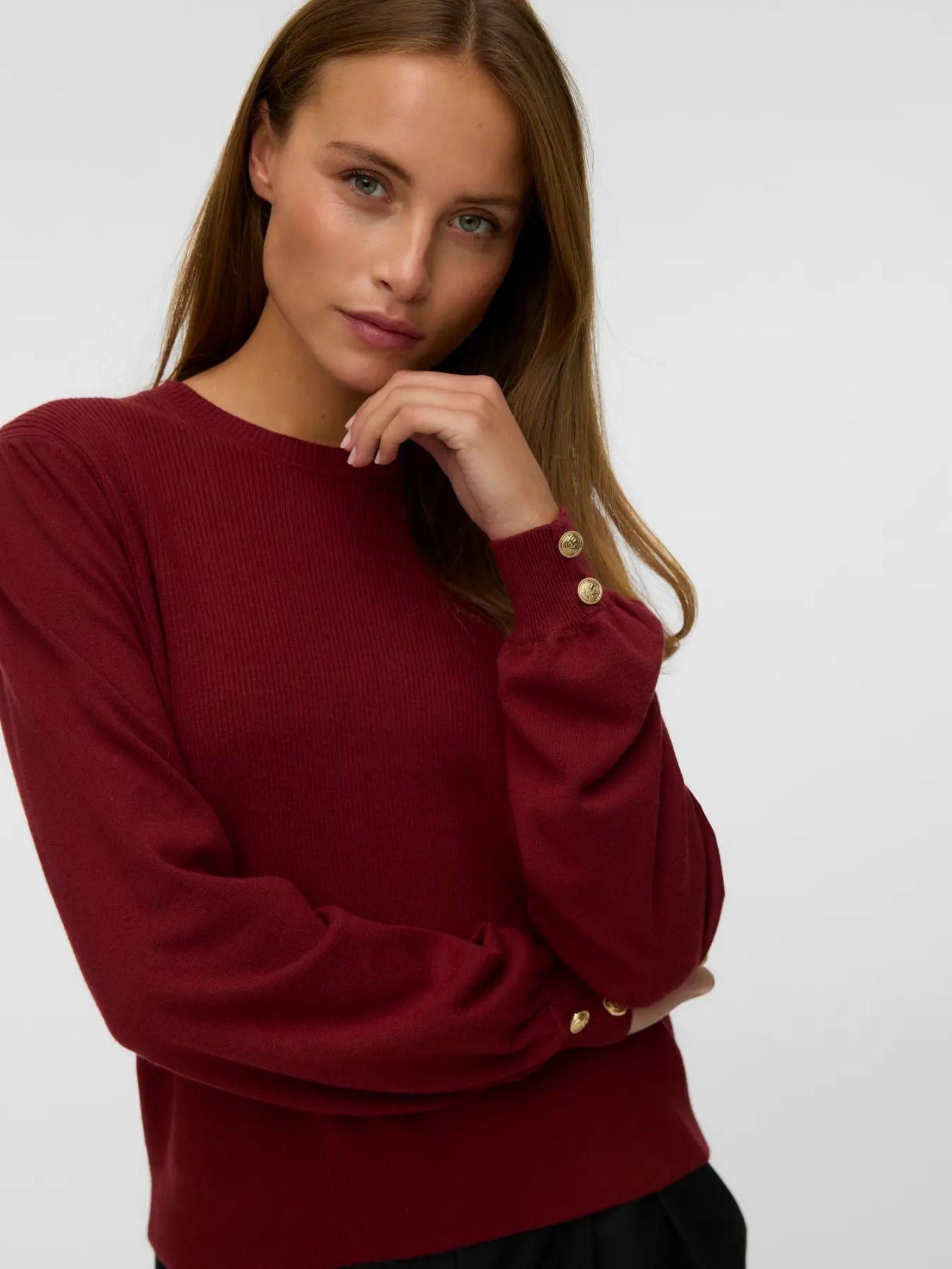 Vero Moda Maglione Donna Hollykaris Rosso Syrah 10331441 Syrah VERO MODA 