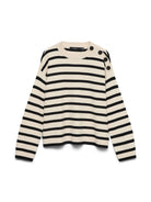 Vero Moda Maglione Donna Saba Bianco Panna E Nero 10310474 Birch BLACK VERO MODA 