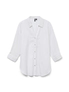 Vero Moda Camicia Donna Olla Maniche 3/4 Bright White Con Filo Lurex Argento 10329382 Bright White VERO MODA 