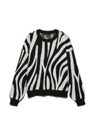 Vero Moda Maglione Donna Siljeanimal Nero Animalier 10330808 Birch W. BLACK VERO MODA 