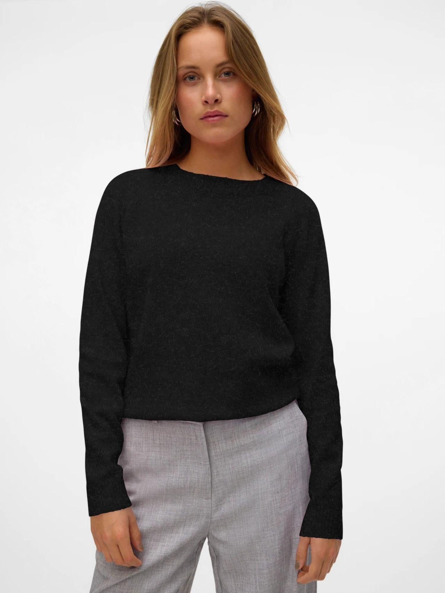 Vero Moda Maglione Donna Doffy Nero 10201022 Black MELANGE VERO MODA 